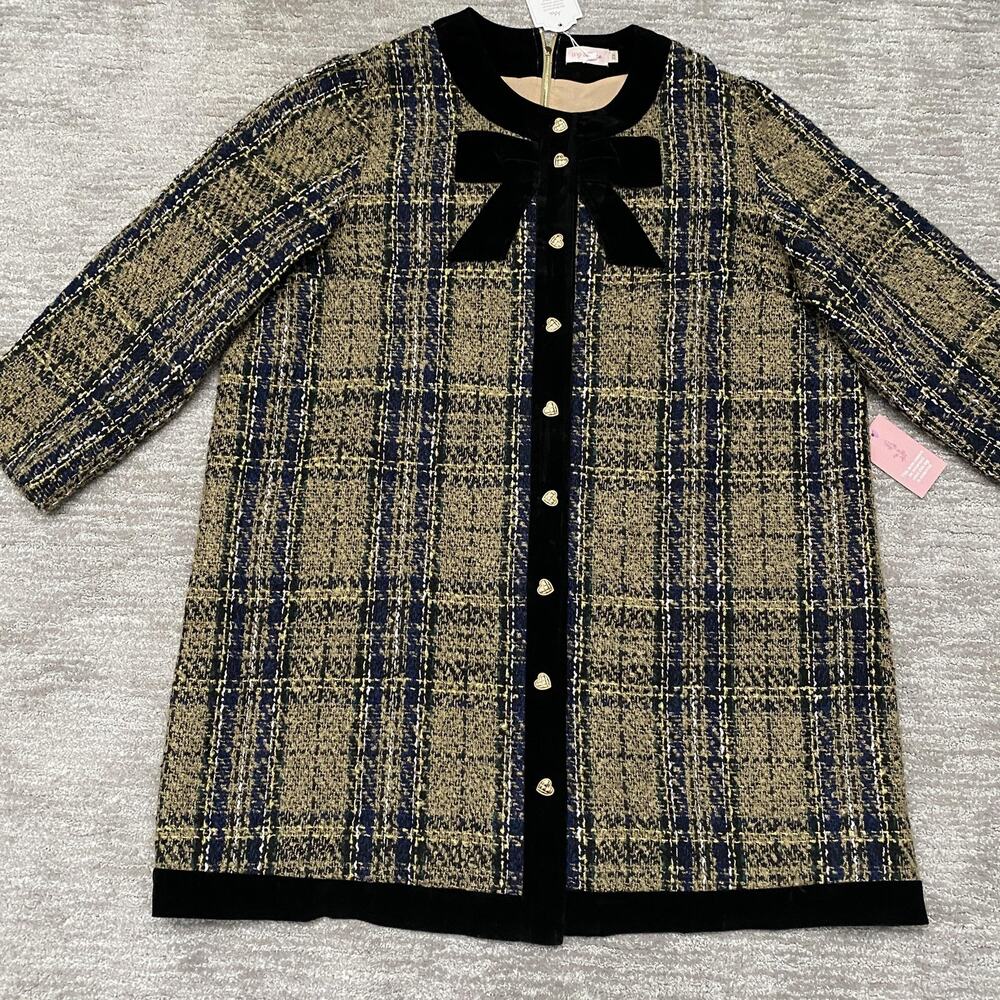 Ivy City Co Plaid Dress with Black Bow